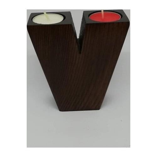 Marples Wood Decorative Letter V candle holder candle and candlestick свеча и подсвечник vela y candelero
