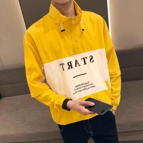 Fashion SpliceLetter Printing Streetwear Sunscreen Jackets Summer Baseball Jacket Men Bomber Print Chaqueta Hombre