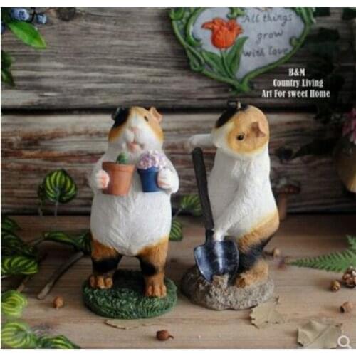 Idyllic resin set Animal guinea pig rat Cute guinea pigs Gardeners garden courtyard balcony Gardening landscape Home decor