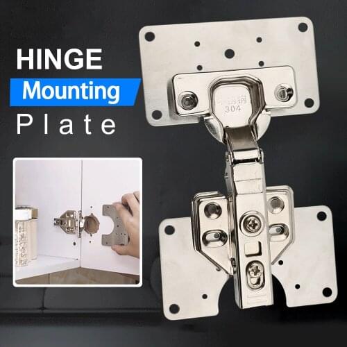 Cabinet Hinge Repair Plate Set with Hole Stainless Steel Drawer Furniture Corner Hardware Mending Repair Accessories MUMR999