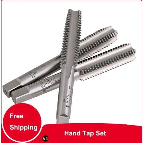 Hand Tap Set Hand Screw Thread Taps SK S2 Alloy Steel Machine Screw Tap Drill Bit Hand Tapping Tools M2-M24 3pcs Sets