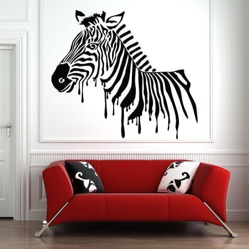 Zebra Wall Decal African Animal Wall Decor Sticker for Kids Rooms Self Adhesive Wallpaper Bedroom Home Decoration D758