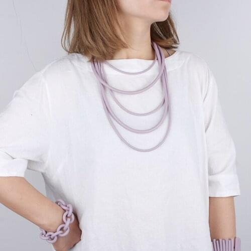 New Purple Rubber Choker Necklaces Ethnic Statement Necklace For Female Clothes Neck Chain 2021 Trendy Jewellery Accessories