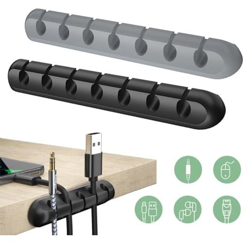 New Essager Cable Organizer USB Cable Wire Holder Mouse Headphone Earphone Desk Winder Clip Cable Charger Cord Protector Collect