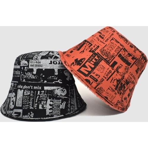 Graffiti Bucket Hat Print Double-Sided Panama Summer Style Cotton MenS Cap Spring And Fisherman Hat Bonnets For Women Unisex