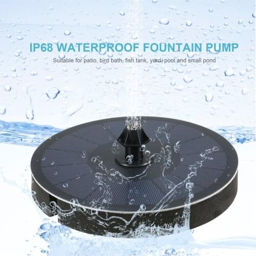 Floating Solar Water Fountain 3W Fountain Pump Free Standing Bird Bath Fountain Pump with 7 Nozzles for Bird Bath Garden Pond