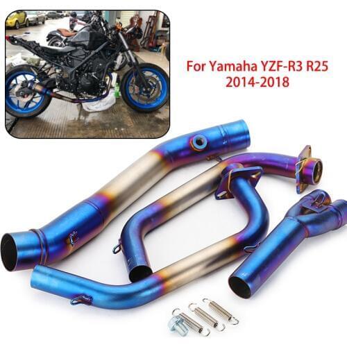 Slip On For Yamaha R25 R3 MT03 2014-2018 Accessories Exhaust Link Mid Pipe MT03 MT-03 YZF R3 R25 Exhaust Full System Pipe