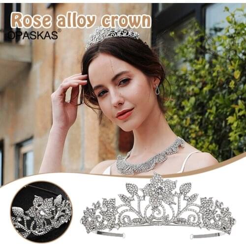 Crown Ornament Bridal Wedding Accessories Simple Alloy Retro Flowers Bridal Electroplating Dress Jewelry VL