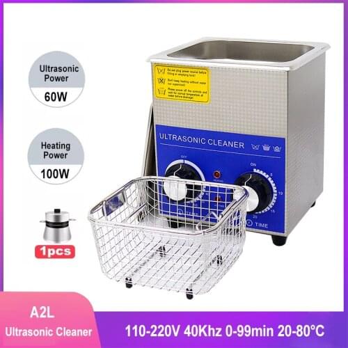 2L Ultrasonic Cleaner Stainless Steel Cleaning Bath Glasses Jewelry Watch Ultrasound Wave Cleaning Tank With Heater Timer