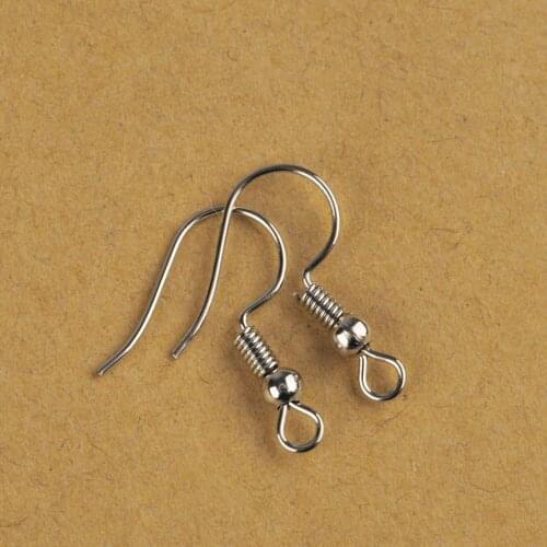 1000pcs Dull Silver Rhodium Earring Components Earring Hooks Ear Hook Clasps Earring Wires Findings For DIY Jewelry Making