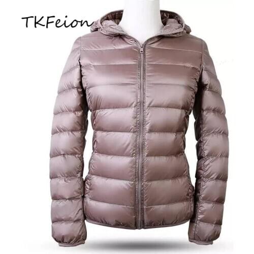 Women Jacket Parka Ultra Light Thin Style 2021 Spring Autumn Warm Duck Down Filler Plus Size 3XL 4XL Female Coats Hooded Clothes
