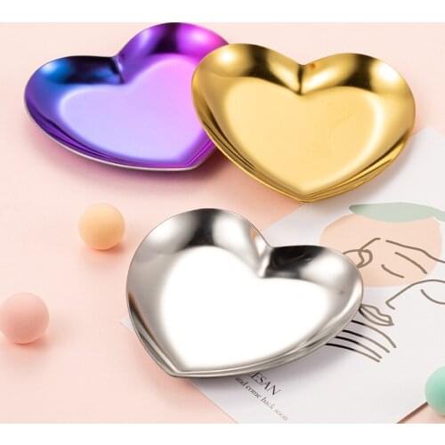 1Pc Nail Palette Heart-shaped Metal Nail Art Display Tray Board Holder Gel Polish Manicure Storage Plate Tool