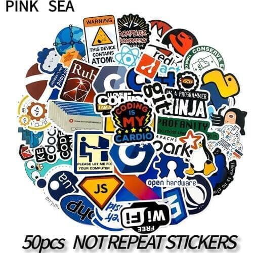 10/30/50Pcs/lot Internet Java Sticker Geek Programmer Php Docker Html Bitcoin Cloud C++ Programming for Laptop Car DIY Stickers