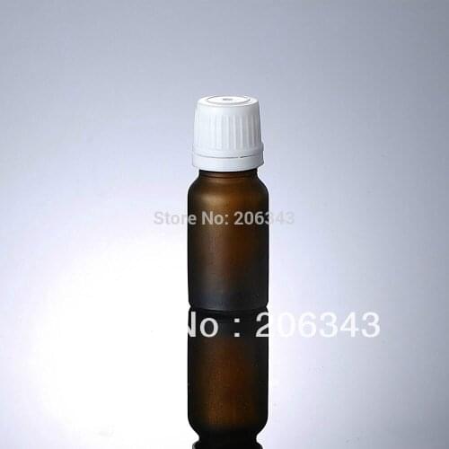10ml brown frosted bottle with white plastic cap+plastic dropper ,for cosmeticl packaging