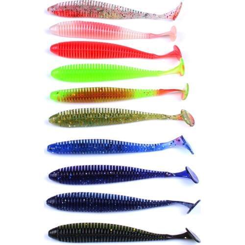 10pcs/lot Soft lure 8.5cm 2.4g crankbait Soft Baits carp minnow Artificial Fishing Lures Sea Worms Earthworm Fishing Wobblers