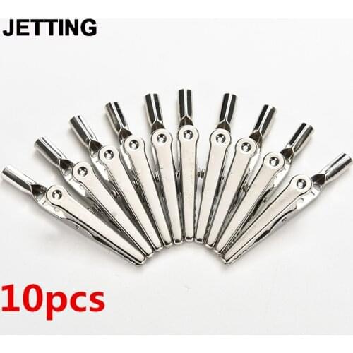 10Pcs/Lot Test Clips Stainless Steel Alligator Crocodile Cable Lead Screw Fixing Use In Stereo Applications 52mm 48mm 45mm 28mm