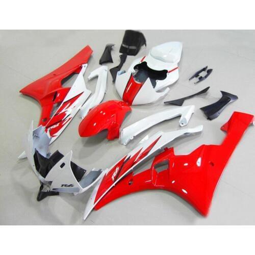 2015 Injection Mold Motorcycle Fairing kit for YZFR6 06 07 YZF R6 2006 2007 YZF600 White hot red Fairings set+7gifts YF08