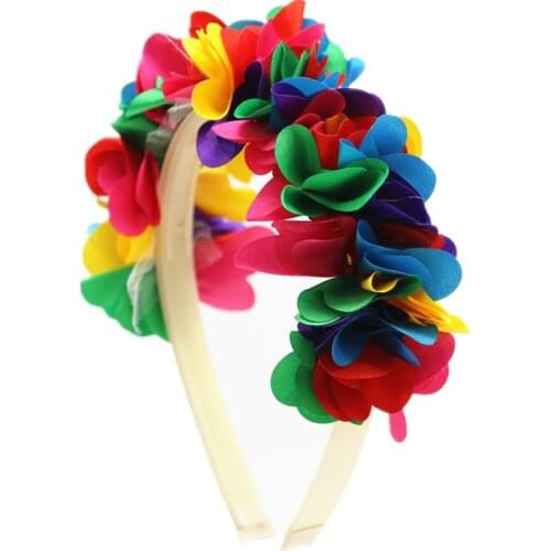 2021 NEW fashion chiffon flower around the head children fashion SUMMER hair accessories with non wrinkle band with gripes teeth