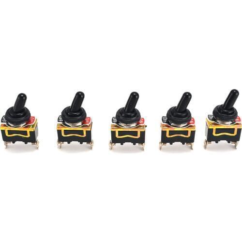 5pcs Micro Metal Connector Switches Waterproof Boot 15A 250V SPST 2 Pin ON/OFF Rocker Recyclable Toggle Switch