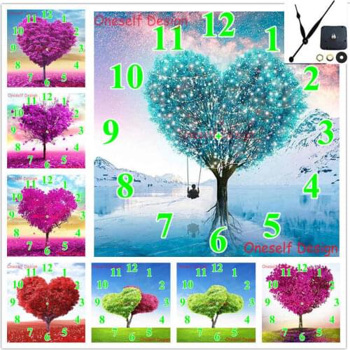 5d diamond embroidery full clock 5d diamond painting Mechanical clock heart tree diamond mosaic sale decortion home wall sticker