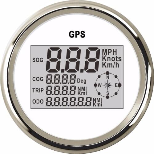 85mm Digital Boat Motorcycle Car Speedometer Gauge 0~999 Knots MPH Km/h Adjustable GPS Speed Gauge With Backlight +GPS Sensor