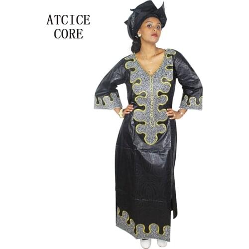 African dresses for women free shipping AFRICAN fabric BAZIN RICHE embroidery design DRESS