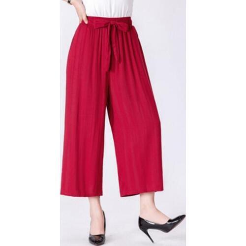 Plus size Korean styel mothers casual cotton linen pants,prairie Chic Summer thin wide leg trousers M- 5XL 6XL 7XL flare pants