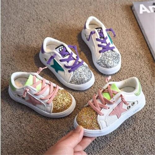 Sequin childrens star board shoes spring 2021 new childrens shoes fashion versatile boys' and girls' casual shoes