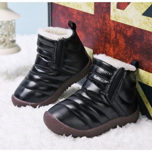 Children boots girls shoes winter kids cotton padded shoes fashion warm snow boots baby boys plush velvet waterproof boots