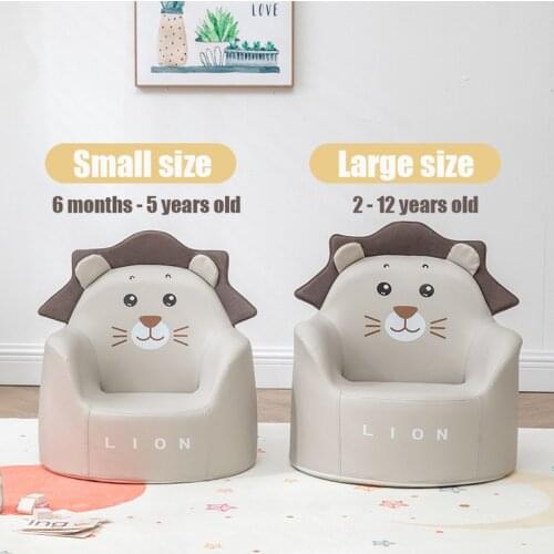Kids Leather Sofa Cute Cartoon Children Seat High Elasticity Memory Sponge Filling Baby Sofa Ergonomic Toddler Chair