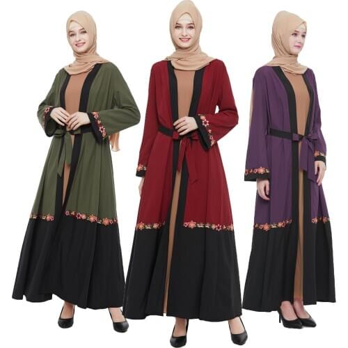 Elegant Muslim Abaya Maxi Dress Cardigan Hijab Long Robes Turkish Kimono Jubah Ramadan Eid Arabic Dubai Caftan Islamic Prayer