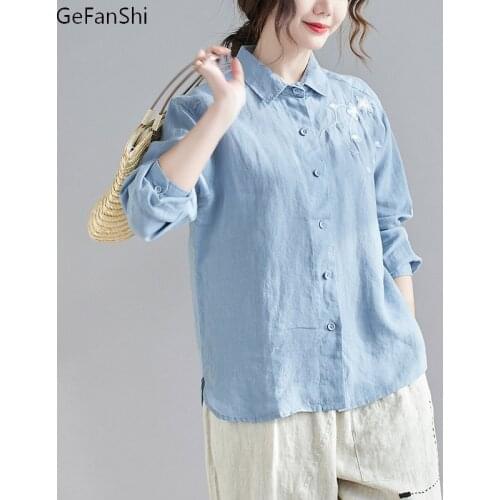 Женские рубашки с вышивкой GeFanShi China At AliExpress