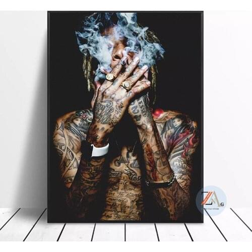 Hip Hop Music Wiz Khalifa Rap Canvas Paintings Posters and Prints Unique Cuadros Wall Art Pictures for Living Room Home Decor