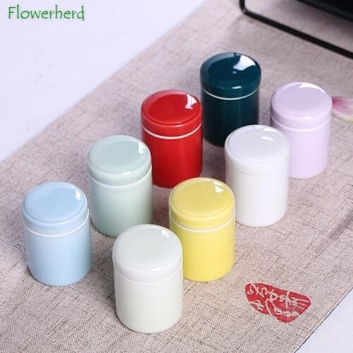 Ceramic Porcelain Tea Caddy Teaware Tea Container Sealed Pot Tea Storage Pot Travel Tea Set Tea Box Tea Tin Containers