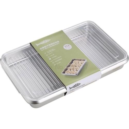 Dumpling box Stainless Steel wonton storage box egg preservation box refrigerator dumpling freezing box steaming oven