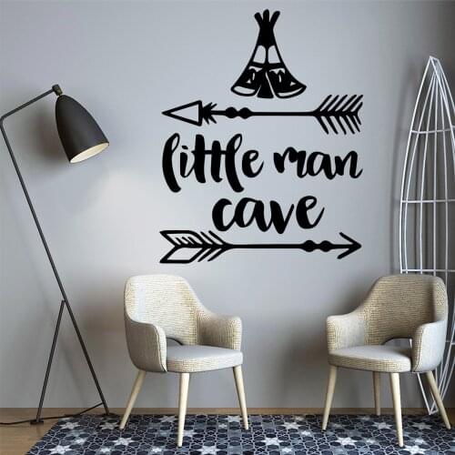 Creative Tribal Little Man Cave Wall Stickers For Kids Decals Door Sticker Self Adhesive Home Interior Decor Posters P40