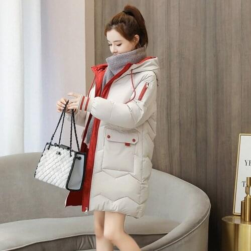 2021New Womens Thick Down Padded Jacket Korean Version Loose Mid-length Padded Winter Jacket