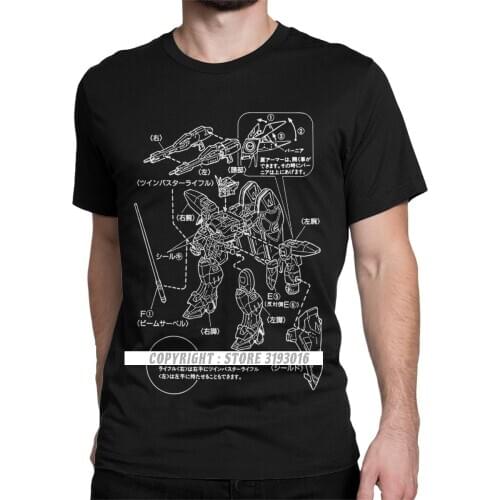 Gundam Instructions T-Shirt Men Newest 3D Tshirts Anime Mech Robot Manga Japan Harajuku Gunpla Camisas Tee Shirt