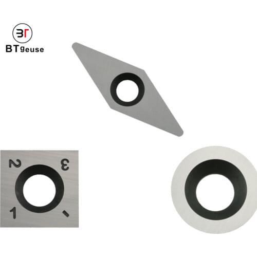 Tungsten Carbide Cutter Insert Set for Wood Turning Tools Replacement Accessories,#Set2 (SQ-15,RD-15,VEMN160208) 3pcs