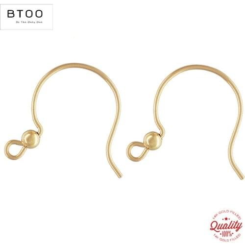 14K Gold Filled Circle Ear Wire w/3.0mm Bead (0.76mm) Gold Ear Wire for Jewelry Making Handmde DIY Earrings Accessories