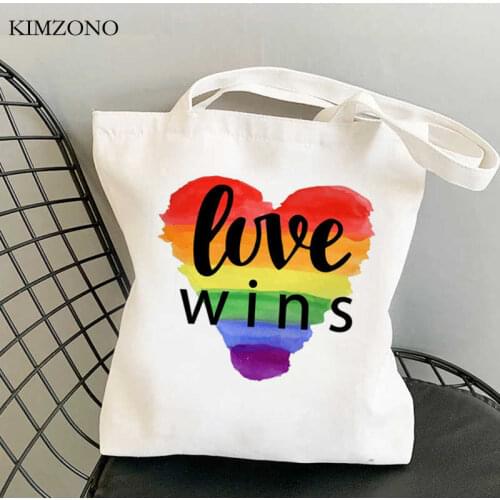 Lgbt Pride Rainbow shopping bag eco reusable bolsas de tela recycle bag bag string ecobag sac toile
