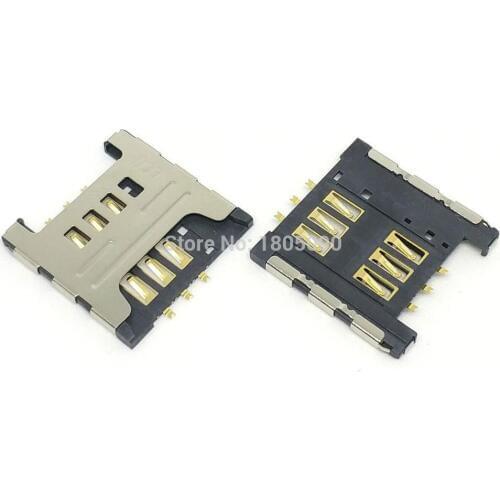 100pcs SIM Card Slot Reader Holder Connector SIM Card Socket for samsung I9000 i699 3520 S6358 S6108 S6102 KA-068 card Connector