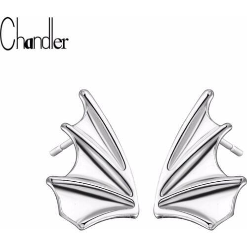 Chandler New Detailed Bat Wings Shaped Stud Earrings For Women Girls Batmen Fashion Jewelry Piercing Pin Boucle d'oreille