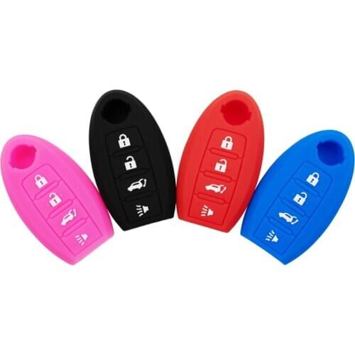 4 buttons Silicone Car Key Cover Remote Key Fob Shell Cases For Nissan Altima Maxima GT-R Fob Shell Protector Car Accessories