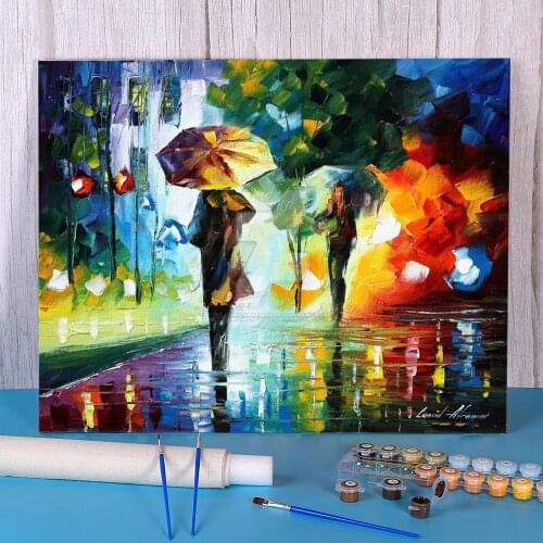 Dreams The Rain Coloring By Numbers Painting Complete Kit Oil Paints 40*50 Canvas Painting Handmade For Handicraft