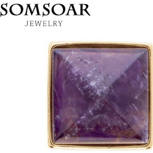 Somsoar Jewelry PYRAMID WISHING STONE - HAPPINESS charms for Mesh Bracelet Necklace 10pcs/lot