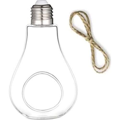 Glass Hanging Planter, Light Bulb Shaped Hanging Air Plant Holders, Flower Pots Plant Containers Terrarium Hanging Glas