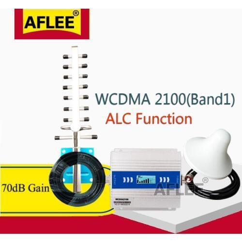 Upgrade 3G Booster!!WCDMA 2100 3G Cellular Amplifier 2100Mhz ALC GSM Repeater 2G 3G 4G Mobile Signal Booster 70dB UMTS WCDMA Set