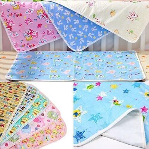 Baby Infant Pink/Yellow/Blue Cartoon Home Waterproof Newborn Diaper Pad Soft Cotton Nappy Changing Durable Urine Mat