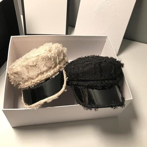 Belt Octagonal Flat Cap Women Stitching PU Brim Hat Spring and Autumn Cotton Female Newsboy Hats for Women Female Retro Beret